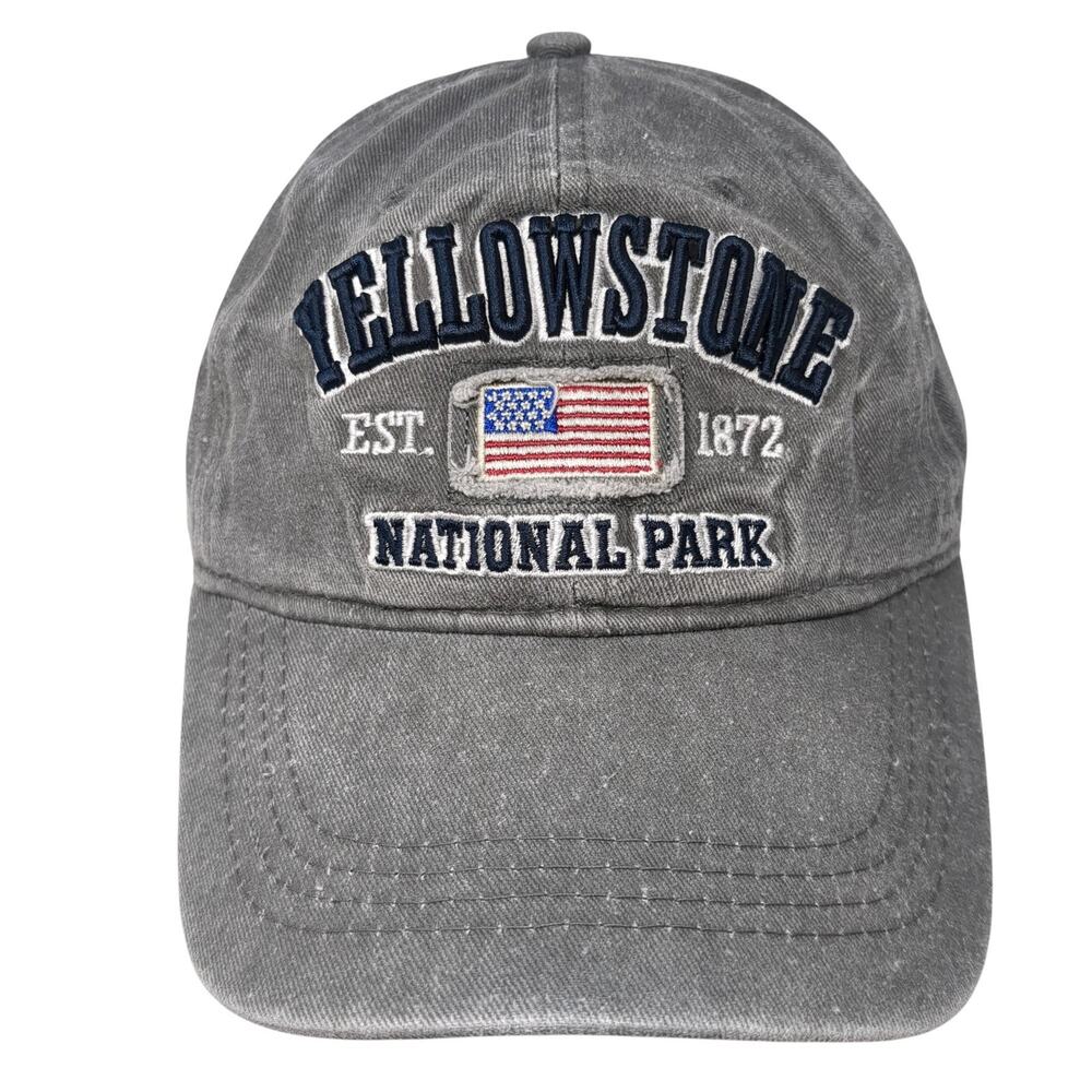 Yellowstone National Park 1872 Baseball Cap Gray One Size Adjustable Lucky 7